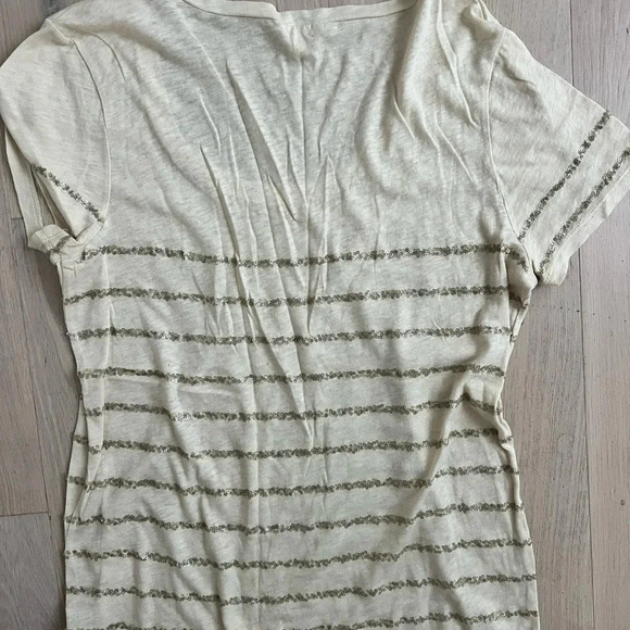 J Crew Cream Sparkle Tee - Picture 2 of 3